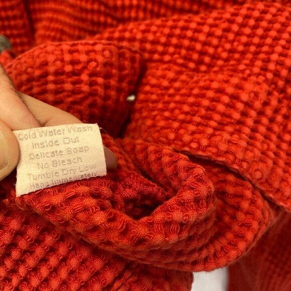 Vintage Nannette Keller Cardigan Womens Large Burnt Red Button Up Lagenlook USA - Picture 11 of 15